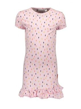 Girls Pink Sprinkle Ruffle Hem Dress